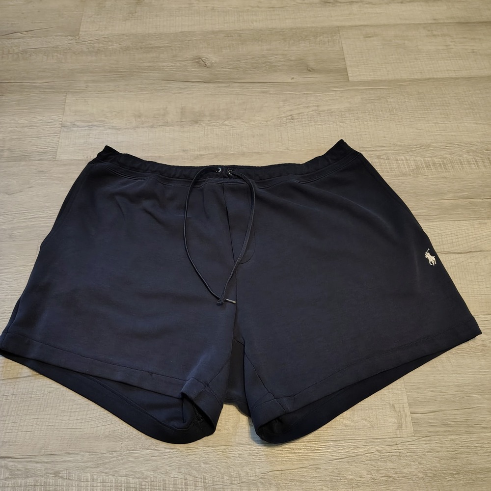 Polo Ralph Lauren Mens Navy Blue Knit Shorts Big & Tall 2XB Pony Logo Lounge‎